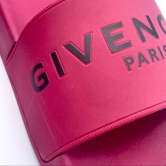 GIVENCHY | Paris Flat Logo Rubber Pool Slides in Fig Pink | 39/ 9 - Picture 10 of 16